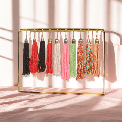 Women's Beaded Tassel Earrings, Handmade Bohemian Multicolor Elegant Versatile Earrings, Suitable For Daily Wear And Gifting