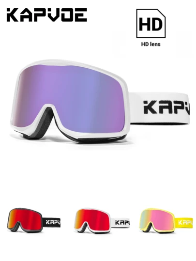  Kapvoe 新款男女通用滑雪板护目镜滑雪雪地摩托防风防雾滑雪滑冰护目镜，带双层镜片，适用于滑雪、单板滑雪、登山和其他冬季户外运动