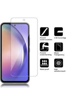2片装高清全覆盖钢化玻璃屏幕保护膜，适用于三星 Galaxy A22 / A23 / A30 / A31 / A32 / A33 / A34 / A50 / A51 / A52 / A71 / A72 / A80 / A52 / A40 / A42 - 無色 - 查看 3