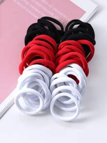 50pcs Minimalist & Practical Hair Scrunchies, Daily Home Hair Accessories Suitable For Girls Back To School Season - Multicolor - View 4