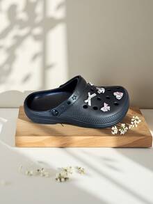 新款女式可爱熊镂空凉鞋，简约透气室内户外轻便百搭一脚蹬凉鞋