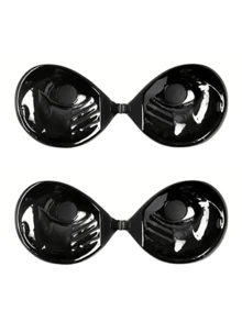 Sujetador invisible con efecto push-up, sujetador sin espalda y sin tirantes para mujeres, pétalos de silicona autoadhesivos y sin costuras, en color piel y negro, sujetador adhesivo reutilizable, apto para todas las estaciones - Multicolor - Ver 14