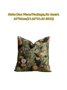 1/2 Pieces, Pastoral Floral Style Grass Green Decorative Square Pillowcase, Suitable For All Seasons, Available In A Variety Of Colors And Sizes, High-Density Multi-Color Jacquard Fabric Pillowcase, No Pillow Core, Zipper Closure, Suitable For Holiday Parties,Sofa Cushion Covers, Beds, Living Rooms, Offices, Cars And As Gifts