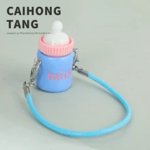 Petit accessoire ornemental mignon en forme de bouteille de lait, modèle miniature pour maison de poupée, pendentif miniature en forme de bouteille de lait, tasse à lait, accessoire alimentaire micro, accessoire de jeu pour maison de poupée, accessoire de décoration de scène - Multicolore - Voir 13