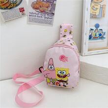 SpongeBob SquarePants SpongeBob Fashion Chest Bag, Cartoon Character Coin Purse & Women's Casual Crossbody Mini Backpack, Patrick Star Mini Chest Bag, Large Capacity, Can Store Mobile Phones, Change And Various Documents - Multicolor - View 2