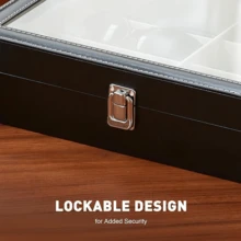 8 Slots Leather Multi Sunglasses Organizer For Women Men, Eyeglasses Eyewear Display Case, Jewelry Watch Organizer, Sunglasses Jewelry Collection Case, Sunglass Glasses Storage Holder Box - Đen và trắng - Xem 5