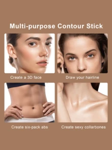 FV Waterproof Highlighter Stick - WarmTone Dual-Ended Highlighter & Contour Stick Brightens Nose Shadows Multi-Functional Contouring Stick Brand Beauty Makeup,Top Choicer Y2K Dreamy Fashion Ideal Pick Birthday & Party Gift Best Color Payoff - #04Natural-Medium - 查看 4