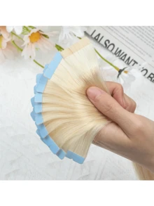 Tape In Human Hair Extensions 12"-24" Mini Tape Hair Extension Straight 10pcs Machine Remy Invisible Adhesive Tape Hair - S60 - View 8