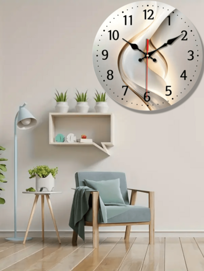 [Silent Wooden Wand Klok Moderne Abstract Geometric Art Verlichting Shadow Minimalist Silent out Ticking, Living Room, Bedroom, Office, Gallery ation, Home Ideal Birthday 10 12 Inches view 5