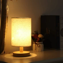 Modern Nordic Wooden Table Lamp USB Powered Night Light For Bedroom Lighting Gift Warm White Bedside Decor Kids - 杏色 - 查看 2