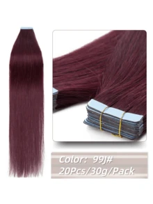 Seamless Tape In Hair Extensions Human Hair Straight Extensions Skin Weft Adhesive Glue On Salon Quality For Woman 20PCS/30g Halloween Costumes - S99J - View 16