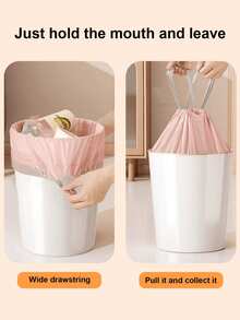 50PCS Thickened Drawstring Garbage Bags, Extra Thick Household Kitchen Plastic Garbage Bags, Pull-Out Type | Bags, Kitchen Accessories, Kitchen, Household Items, Household, Pink Trash Bags, Room Decor, Home Decor, Bathroom, Organization And Storage, Cleaning Supplies, Bathroom Essentials, Trash Bags, Garbage Bags, Camping, Vomit Bags Disposable, Kitchen Decor - Hồng - Xem 11