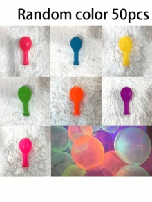 Bộ 10/20/50/100 quả bóng bay neon hỗn hợp và màu trơn, thích hợp cho tiệc sinh nhật, trang trí đám cưới và các sự kiện khác, bề mặt trong suốt. - Nhiều màu - Xem 10