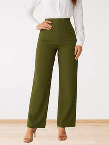 Women Pants - Olive Green - View 2