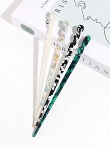 4件套醋酸纤维优雅女士发夹波西米亚风发髻发夹发髻器发髻发饰发夹，学生用品，发饰，头部饰品，女士发饰 - 彩色 - 查看 4