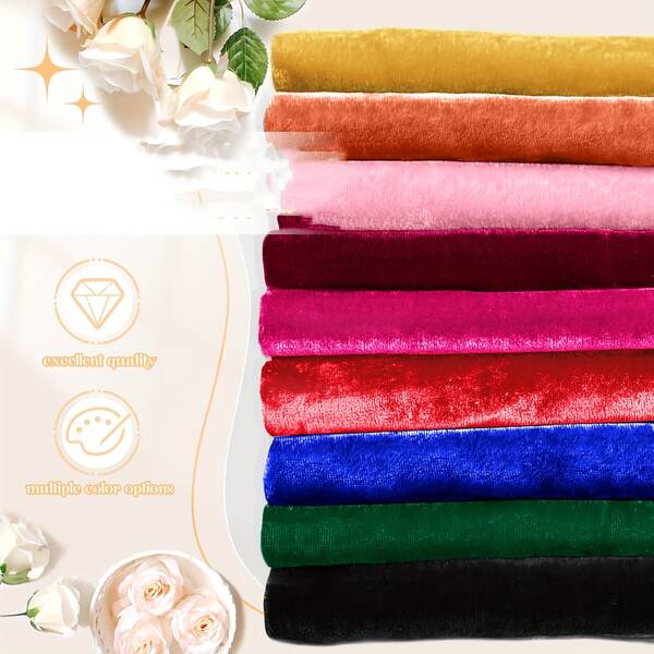 Square Velvet Fabric, Luxury & Soft Stretchy Velvet Cloth Fabric For Sewing, Apparel, Upholstery