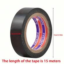 1/2pcs 15m Electrical Insulation Tape, Flame Retardant, High Temperature Resistant, Premium Waterproof Black Electrical Tape