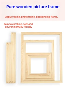 1 Set Kit de Marco de Madera DIY, Incluye Marcos de 40x60cm, 30x40cm, 20x30cm, Adecuado para Pintura al Óleo en Lienzo, Arte de Pared, Pintura de Diamantes, Tiras de Madera con Espiga y Mortaja, Pinceladas Gruesas, Lienzo Estirado, Práctica, Decoración del Hogar, Regalo para Cumpleaños, Graduación