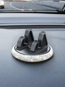 Soporte de teléfono para el salpicadero del coche giratorio y premium, compatible con iPhone y smartphones, soporte de teléfono multifuncional tipo disco adhesivo con diseño antideslizante, soporte giratorio de panel de instrumentos de ABS para hombres, mujeres, papá y mamá - Multicolor - Ver 6