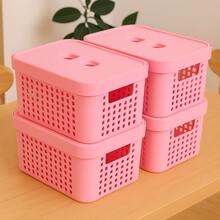 Kit 4 Caixas Organizadoras Com Tampa 2 Litros Organização Cozinha Lavanderia Banheiro Multiuso Resistente Design Exclusivo