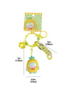 Móc khóa hình quả dứa dễ thương HANGYODON, Thiết kế vỏ dứa bằng PVC mềm, Chuông leng keng nhỏ, Móc khóa kim loại, Kẹp vào túi, Móc chìa khóa, Khóa kéo ba lô, Hộp đựng bút chì, Gương ô tô, Dây đeo túi, Đồ sưu tầm dễ thương, Quà tặng cho thanh thiếu niên, Phong cách bàn làm việc, Quà tặng dự tiệc, Quà tặng bất ngờ sinh nhật, Vật trang trí tất, Nâng cao tâm trạng hàng ngày, Sản phẩm hoạt hình Nhật Bản, Đồ chơi thu nhỏ, Đồ trang trí di động, Phụ kiện độc đáo, Quà tặng tiết kiệm - Quả dứa - Xem 4