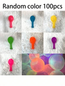 Bộ 10/20/50/100 quả bóng bay neon hỗn hợp và màu trơn, thích hợp cho tiệc sinh nhật, trang trí đám cưới và các sự kiện khác, bề mặt trong suốt. - Nhiều màu - Xem 11