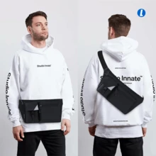 YAKUSS Riñonera YaKuss para hombres y mujeres, bolso bandolera ligero, bolso cruzado para viaje y deporte. (NEGRO)