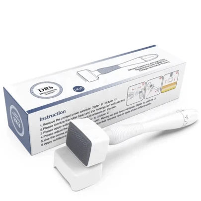 1 st Derma Stamp 140A justerbar mikronålstätning, återanvändbar mikronålsrulle, mikronålsskönhetsinstrument, ansiktsrullemassageapparat, PC + säkerhetsmaterial i rostfritt stål, 140 nålar i rostfritt stål med justerbar nållängd på 0-3 mm för att omforma öm och slät hud, perfekt present till kvinnor.