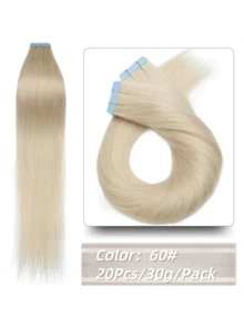 Kercsityn Extensiones de cabello humano con cinta de 10-24 pulgadas, color piano, cabello Remy liso y sedoso, sin costuras, con cinta adhesiva, 20 piezas - S60 - Ver 16