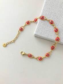1 Minimalist Retro High-End Navy Blue Eyeball Devil's Eye Tennis Bracelet, Suitable For Holiday Parties And Daily Commuting - one-size - View 6