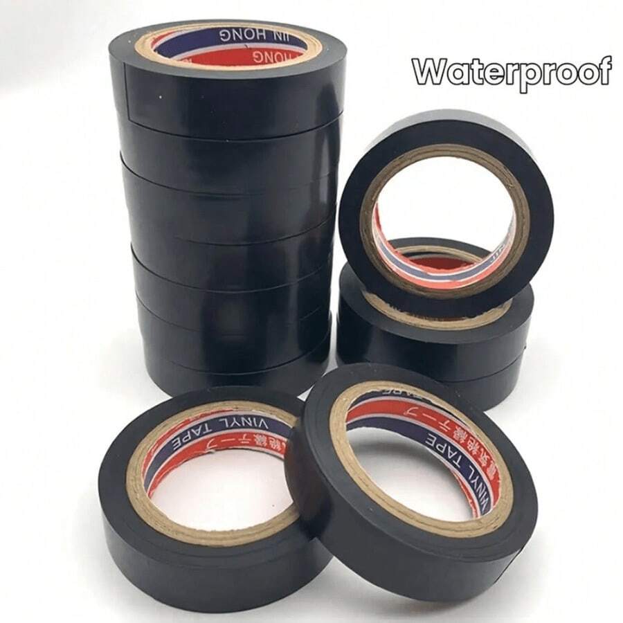1/2pcs 15m Electrical Insulation Tape, Flame Retardant, High Temperature Resistant, Premium Waterproof Black Electrical Tape