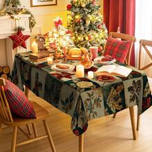 1/20pcs Christmas Tablecloth, Christmas Flowers, Floral Pattern Tablecloth, Durable And Easy To Clean Polyester Fabric - Rectangular Dining Table Coffee Table Decoration - Suitable For Family Gatherings, Offices, Restaurants Festive Atmosphere - Christmas Theme Design, Machine-Made Quality - Multicolor - View 5