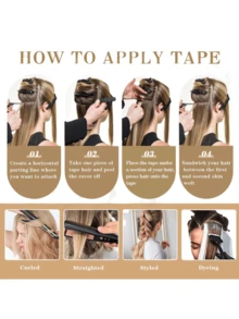 Tape In Hair Extensions Human Hair 20pcs/Pack/30g Remy Straight Invisible Tape Adhesive Hair Extensions Suitable For All People 10-24 Inches - S60 - View 7