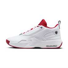 Nike 耐克新款减震耐穿支撑训练男子篮球鞋 JORDAN MAX AURA 6，舒适简约户外低帮篮球鞋，时尚百搭白红配色，必备 FQ8298-106 - 白紅色 - 查看 2