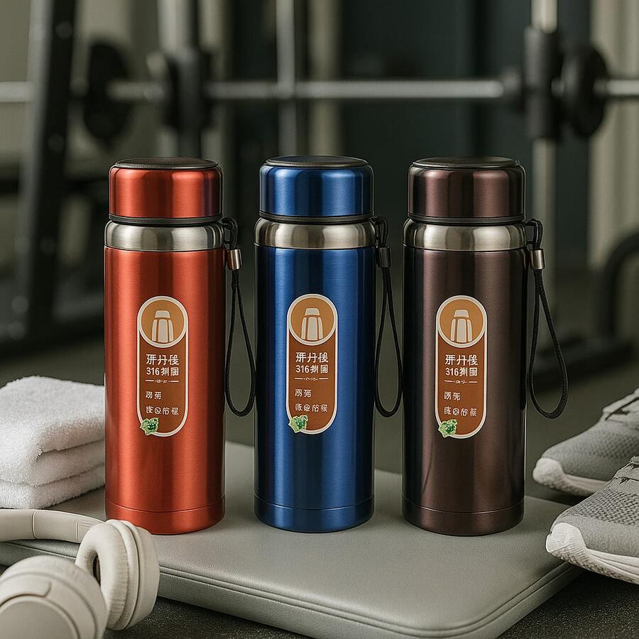 Termo de Viaje 1000 ml – Acero Inoxidable con Asa y Aislamiento al Vacío - Plateado - Ver 1
