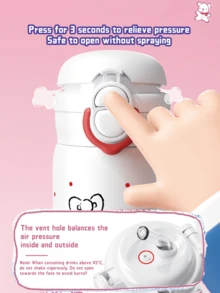 Sanrio Kuromi Double Drink Thermos 500 ml, SUS316 steel, straw or direct-sip lid, vacuum insulation keeps drinks hot/cold for hours, silicone seal ring, flip-lock cap, leak-proof, leoper seal ring, flip-lock cap, leak-proof, letail. backpack pockets, perfect for school, office, travel, gift-ready for Sanrio fans - 庫洛米 - 查看 4