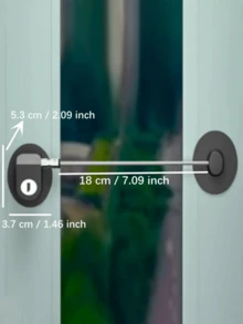 1个黑色多功能儿童锁，可用作橱柜门锁、窗户锁、冰箱锁、带限位器的推拉门窗锁。 - 彩色 - 查看 3