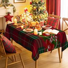 1/20pcs Christmas Tablecloth With Christmas Balls, Candy Canes Pattern Festive Table Cover For Catering, Parties And Home Decoration - Durable Material Tablecloth, Machine Made, Perfect For Christmas Gifts And New Year Celebrations, Christmas Table Decorations, Christmas Decorations - Multicolor - View 6
