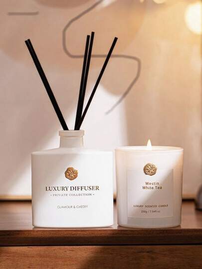 1pc Black & White Wax Seal Series Aromatherapy Diffuser Set, Natural Plant Mixed Essential Oils, Home Decor Fragrance, Long-Lasting Aroma, Indoor Rattan Diffuser Ornament, Suitable For Wedding, Birthday, Valentine's Day, Christmas Gifts, Holiday Party Gifts, Applicable To Bedroom, Study, Living Room, Bathroom, Odor Removal, Etc.