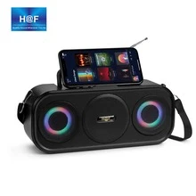 H@F Radio Bocina  Portátil Con  luz RGB Bluetooth Usb Fm Solar - Negro - Ver 1