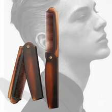 Peine de plástico plegable para barba, flequillo y peinado, pequeño y portátil, color negro, con dientes duros - multicolor - Ver 9