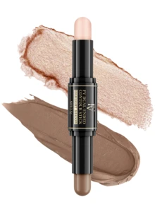 FV Waterproof Highlighter Stick - WarmTone Dual-Ended Highlighter & Contour Stick Brightens Nose Shadows Multi-Functional Contouring Stick Brand Beauty Makeup,Top Choicer Y2K Dreamy Fashion Ideal Pick Birthday & Party Gift Best Color Payoff - #04Natural-Medium - 查看 9