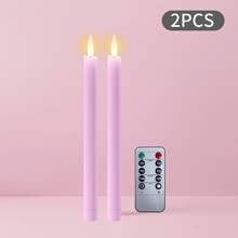 無焰遙控定時或可調光蠟燭，LED閃爍蠟燭台，電池供電窗戶蠟燭，遙控10鍵閃爍蠟燭，窗戶蠟燭，情人節禮物，新年禮物，感恩節壁爐裝飾，居家婚禮裝飾，萬聖節，復活節，節日派對，聖誕電子蠟燭 - 粉色 - 查看 13