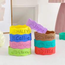 Personalized Engraved Silicone Water Bottle Sleeve, Water Bottle Label, Customized Non-Slip Straw Cup Label Gift Box, Engraved Sleeve Gift, Ideal Gift For Children And Families, Reusable, Non-Slip Silicone, Heat Resistant - Multicolor - View 2