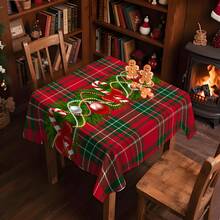 1/20pcs Christmas Tablecloth With Christmas Balls, Candy Canes Pattern Festive Table Cover For Catering, Parties And Home Decoration - Durable Material Tablecloth, Machine Made, Perfect For Christmas Gifts And New Year Celebrations, Christmas Table Decorations, Christmas Decorations - Multicolor - View 14