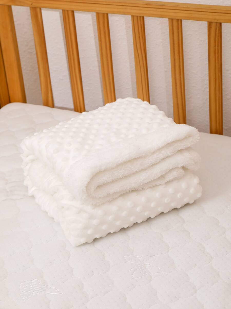 1pc Oeko-Tex Certified Baby Blanket, Soft & Comfortable White Newborn Swaddle Blanket, Daily Use - White - View 1