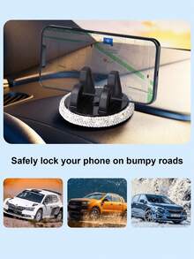 Soporte de teléfono para el salpicadero del coche giratorio y premium, compatible con iPhone y smartphones, soporte de teléfono multifuncional tipo disco adhesivo con diseño antideslizante, soporte giratorio de panel de instrumentos de ABS para hombres, mujeres, papá y mamá - Multicolor - Ver 2