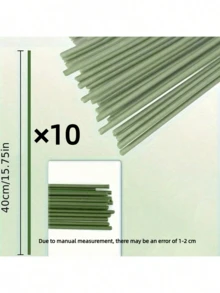 10-100个装 - 柔性植物支架 - 塑料支撑，仿橡胶袋玫瑰杆金属网花手工DIY花卉材料绿色铁丝假花枝，适用于室内外花卉和花园植物，耐用竹制植物支架提供强力支撑 - 彩色 - 查看 9