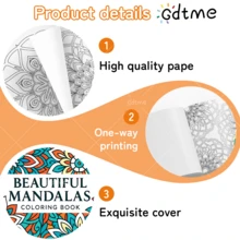 GDTME Sách tô màu Mandala 24 trang, phù hợp cho người lớn, thanh thiếu niên và học sinh, sách tự vẽ dành cho học sinh - Giấy dày hơn, kích thước 7.9x7.9 inch, bìa được thiết kế độc đáo | Món quà thư giãn lý tưởng cho Lễ Phục Sinh, Giáng Sinh, Ngày Valentine và Sinh Nhật, văn phòng phẩm tựu trường, đồ dùng văn phòng và đồ dùng học tập (Bao gồm 5 hình dán ngẫu nhiên) - Nhiều màu - Xem 5