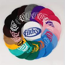 时尚 Y2K 字母提花针织帽，轻质无檐帽，弹力保暖滑雪帽，男女皆宜，休闲亚克力男女通用帽子，四季冬季保暖 - A - 查看 1